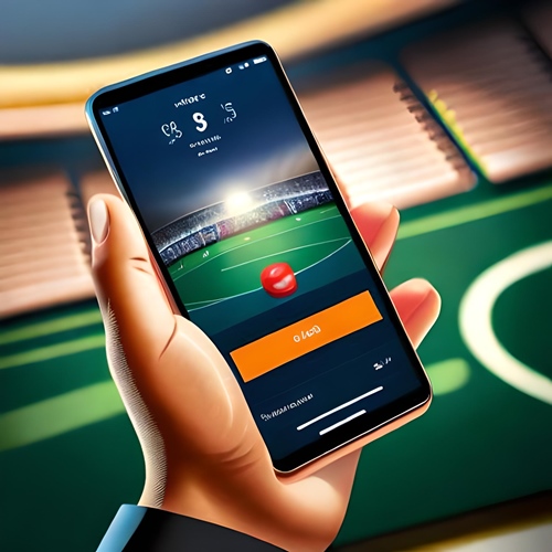 Un'applicazione per le scommesse sportive davanti a una partita