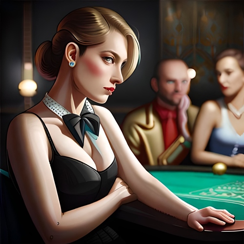Un croupier davanti a un tavolo da gioco