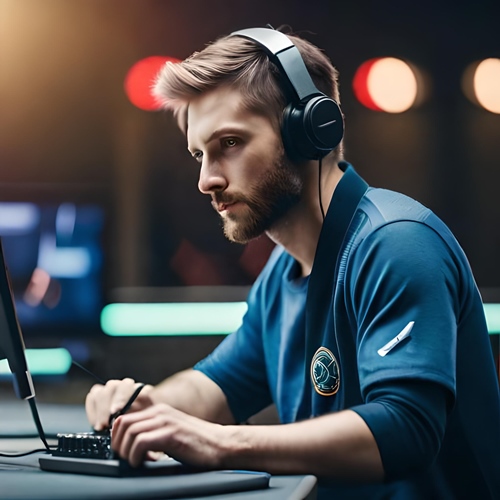 Un giocatore di esport concentrato