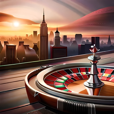 Una partita alla roulette su una terrazza in cima a un edificio