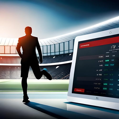Uno stadio sportivo e uno schermo per le statistiche