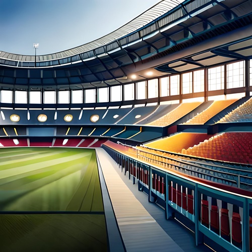 Uno stadio polisportivo vuoto